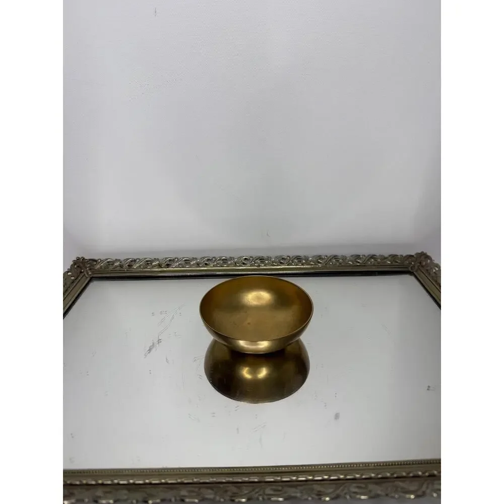 Vintage Brass Decorative Bowl for Floating Candles, Flowers, Potpourri, Catchall